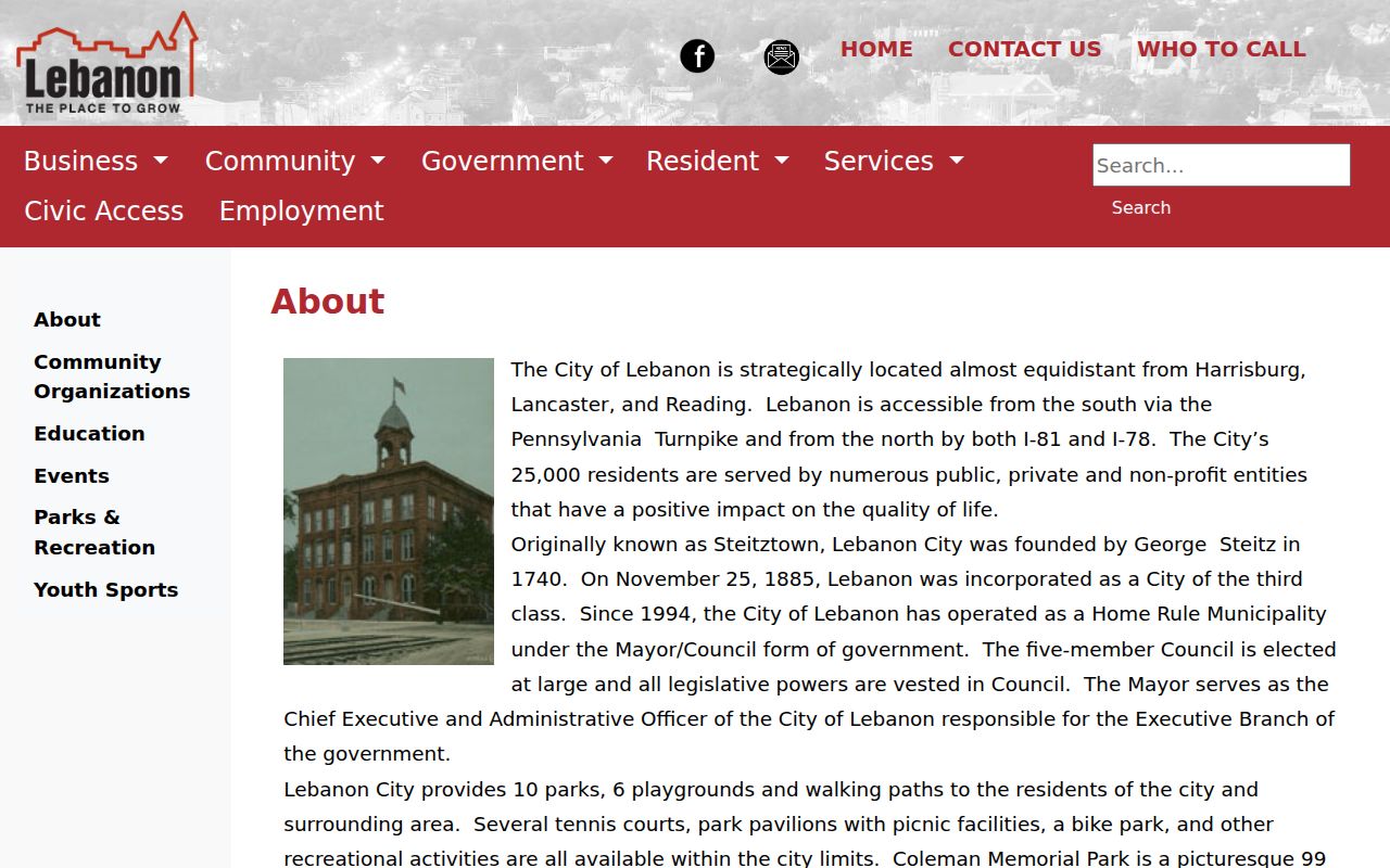 Lebanon city history source for local criminal records context