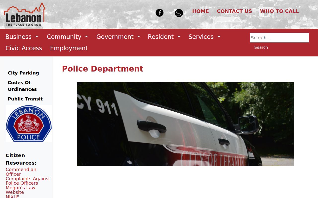 Lebanon criminal records information at the Lebanon Police Department