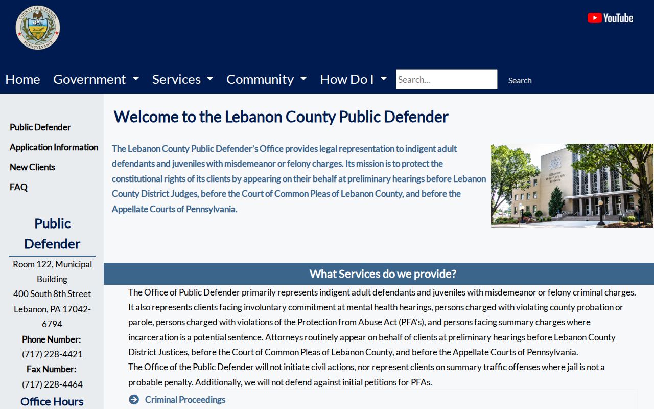 Lebanon County criminal case process information