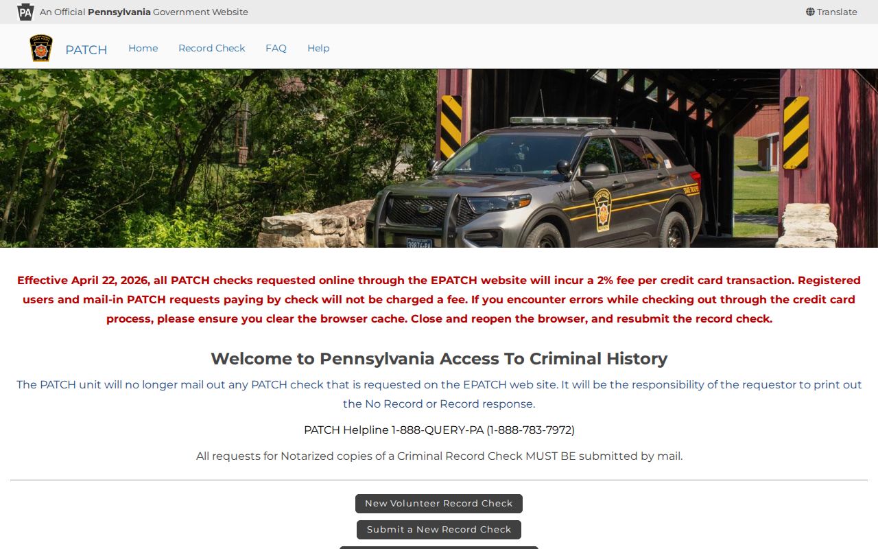 Lebanon County criminal history search through PATCH