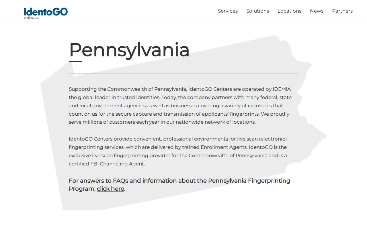 Lebanon County criminal history fingerprint enrollment route